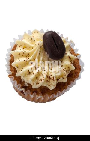 Waitrose Coffee & Walnut mini cupcake isolato su sfondo bianco Foto Stock