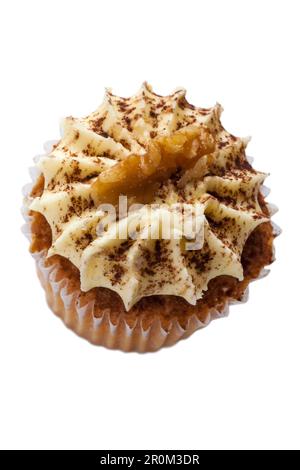 Waitrose Coffee & Walnut mini cupcake isolato su sfondo bianco Foto Stock