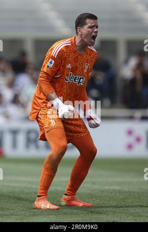 Gewiss Stadium, Bergamo, Italia, 07 maggio 2023, Wojciech Szczesny della Juventus FC reagisce durante Atalanta BC vs Juventus FC - italiano calcio Serie A mat Foto Stock