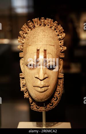 La Queen Mother Pendant Mask, Iyoba, al Metropolitan Museum di New York, USA Foto Stock