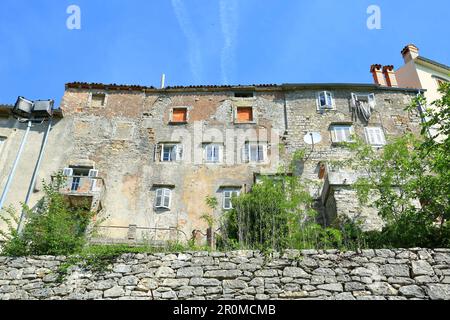 Vecchia casa a Labin, destinazione di viaggio in Istria, Croazia Foto Stock