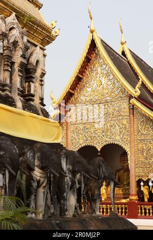 Tempio buddista Wat Chiang Man a Chiang mai, Chiang mai, Thailandia Foto Stock