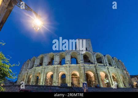 Anfiteatro romano ad Arles, Provenza, Bouce du Rhone, Francia Foto Stock