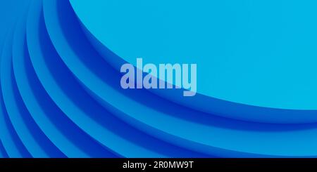 Scale blu cerchi sfondo astratto. Rendering 3D. Foto Stock
