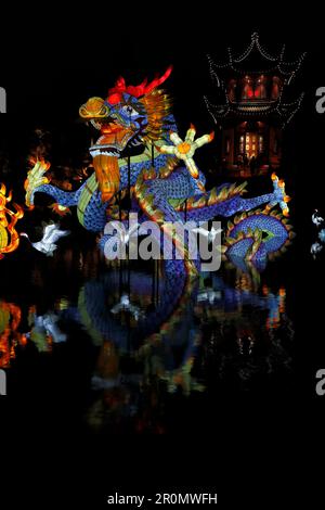 Chinese Lights Festival nel giardino botanico di Montreal, Quebec, Canada Foto Stock