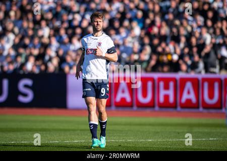 Aarhus, Danimarca. 07th maggio 2023. Patrick Mortensen (9) dell'AGF visto durante l'incontro Superliga del 3F tra Aarhus GF e Viborg FF al Ceres Park di Aarhus. (Photo credit: Gonzales Photo - Morten Kjaer). Foto Stock