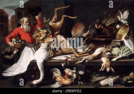 Vita morta con il gioco morto, frutta e verdura in un mercato Data: 1614 artista: Frans Snyders Fiammingo, 1579-1657 Foto Stock