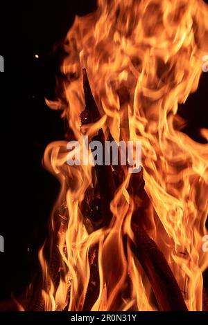 Camp fiamme di fuoco Foto Stock