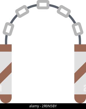 Immagine vettoriale icona Nunchaku. Adatto per applicazioni Web mobili e supporti di stampa. Illustrazione Vettoriale