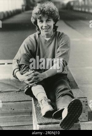 Atleta della Germania orientale Marita Koch, 1987 Foto Stock