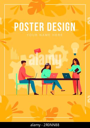 I dipendenti dell'azienda pianificano attività e brainstorming Illustrazione Vettoriale