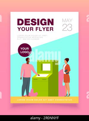 Persone che utilizzano ATM Illustrazione Vettoriale