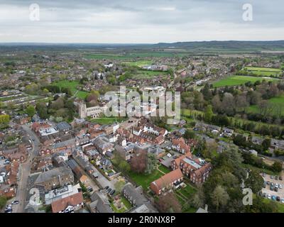 Aldbury Village in Hertfordshire vista aerea drone Foto Stock