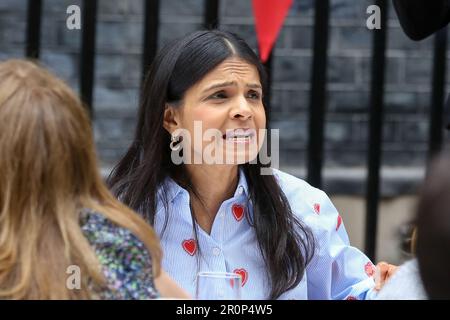 Londra, Regno Unito. 7th maggio, 2023. Akshata Murty visto durante il pranzo grande di incoronazione. Il primo ministro britannico, Rishi Sunak e sua moglie, Akshata Musty, organizzano il Grande pranzo di incoronazione a Downing Street, nel centro di Londra, dopo l'incoronazione di Re Carlo III, il 6 maggio 2023. All'evento hanno partecipato eroi della comunità, volontari, famiglie ucraine e la prima signora ospite speciale, Jill Biden, moglie del presidente degli Stati Uniti d'America, Joe Biden con la nipote Finnegan Biden. (Credit Image: © Steve Taylor/SOPA Images via ZUMA Press Wire) SOLO PER USO EDITORIALE! Non per gli Stati Uniti commerciali Foto Stock