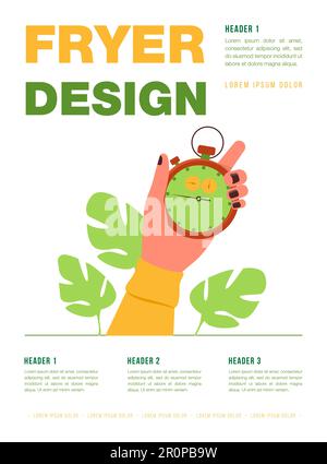 Cronometro con mano umana Illustrazione Vettoriale