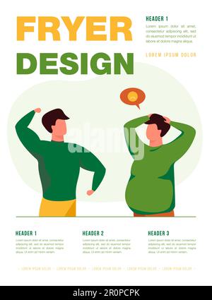 Confronto tra persone grasse e sportive Illustrazione Vettoriale