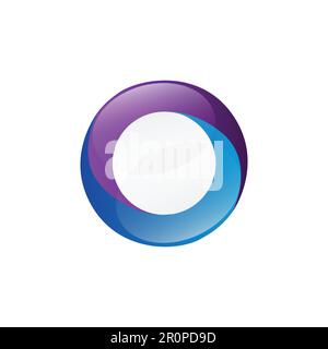 Design astratto del logo circolare. Astratto cerchio Logo astratto 3D spirale colorato intersecante design Illustrazione Vettoriale