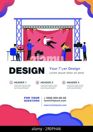 Riprese di squadra con scene d'azione e acrobazie Illustrazione Vettoriale