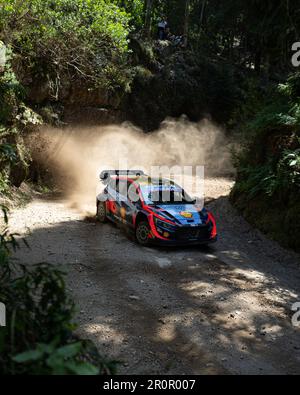Periferia di Afife, Portogallo - 01 maggio 2023: Thierry NEUVILLE (bel), Martijn WYDAEGHE (bel) HYUNDAI SHELL MOBIS WRT, HYUNDAI I20 Coupe WRC, test day Foto Stock