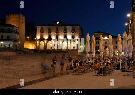 Caceres, Piazza principale, Città Vecchia, Plaza Mayor, Patrimonio dell'Umanità dell'UNESCO, Estremadura, Spagna Foto Stock