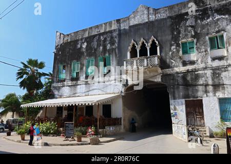 Edificio storico, Città Vecchia, Città di pietra, Zanzibar, Tanzania Foto Stock