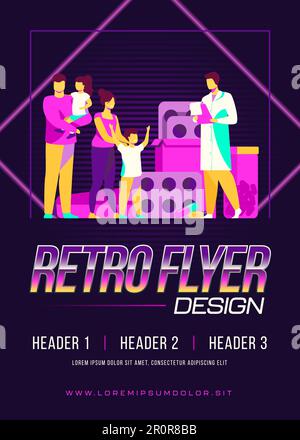 Medico prescrivendo la droga alla famiglia felice Illustrazione Vettoriale