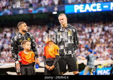 Madrid, Spagna. 09th maggio, 2023. In azione durante la partita di calcio tra&#XA;Real Madrid e Manchester City valida per la semifinale della UEFA Champion's League celebrata a Madrid, Spagna, al Bernabeu Stadium martedì 09 maggio 2023 Credit: Live Media Publishing Group/Alamy Live News Foto Stock