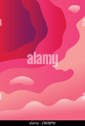 Astratto liquido onde sfondo rosa. Gradiente liquido forma texture. Design a colori per striscioni verticali Illustrazione Vettoriale