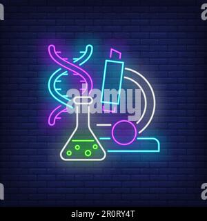 Cartello al neon da laboratorio Illustrazione Vettoriale