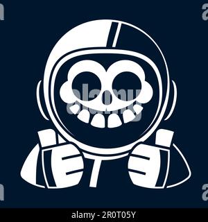 Astronauta carino con mano Pace Cartoon icona vettore Illustrazione. Tecnologia spaziale concetto Icon vettore isolato Premium. Cartoon piatto Illustrazione Vettoriale