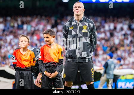 Erling Haaland (Manchester City) durante la partita di calcio tra&#XA;Real Madrid e Manchester City valida per la semifinale del campione UEFA Foto Stock