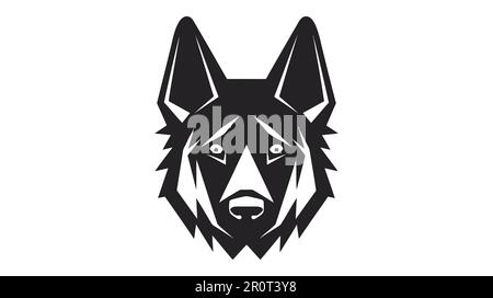 Silhouette con logo Dog. Icona vettore animale isolato su sfondo bianco. Illustrazione Vettoriale