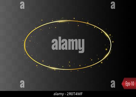 Cornice dorata con effetti di luce, luccica lusso Illustrazione Vettoriale
