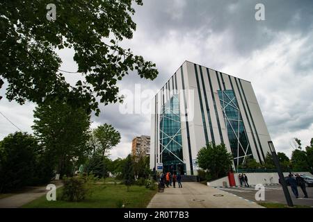 Bucarest, Romania. 9th maggio 2023: Inaugurazione del Centro europeo di competenza per la sicurezza informatica (ECCC), nuova sede nel CAMPUS Center, edificio dell'Università Politecnica di Bucarest. Credit: Lucian Alecu/Alamy Live News Foto Stock