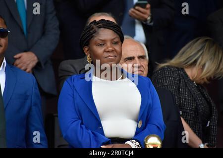 Bogota, Colombia. 09th maggio, 2023. Il vice presidente colombiano Francia Marquez ha visto durante la cerimonia del nuovo direttore della polizia colombiana William Rene Salamanca all'Accademia generale di polizia di Santander a Bogotà, Colombia. 9 maggio 2023. Photo by: Cristian Bayona/Long Visual Press Credit: Long Visual Press/Alamy Live News Foto Stock