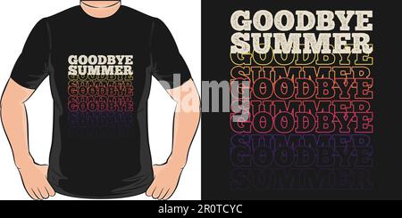 Addio Estate, T-Shirt Estate Design. Illustrazione Vettoriale