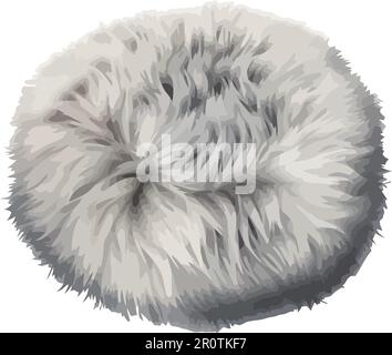 Forme di animali soffici in materiale di lana organico Illustrazione Vettoriale