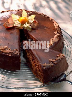 Cioccolato e torta di tè Foto Stock