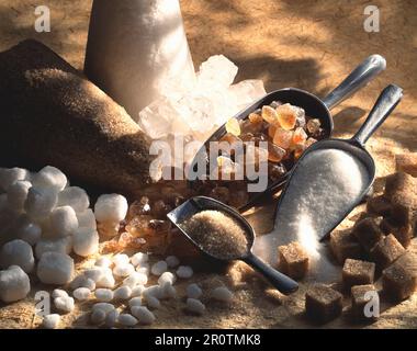 Selezione di zuccheri Foto Stock