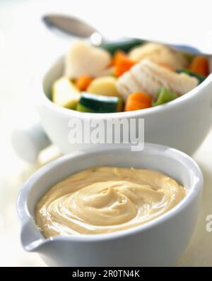 Aïoli aglio e olio di oliva sauce Foto Stock