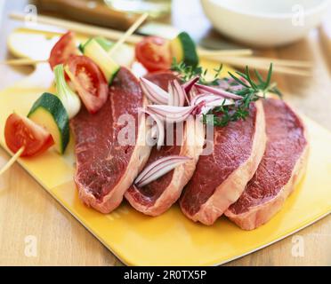 Fette di sirloin Foto Stock