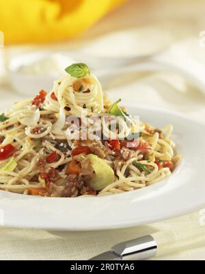 Spaghetti à la bolognese Foto Stock