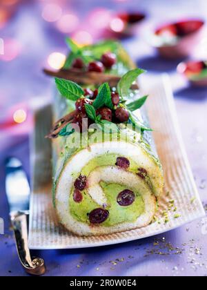 Marasca log con pistacchi e cannella Foto Stock