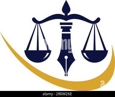 avvocato giudiziario e studio legale logo design Illustrazione Vettoriale