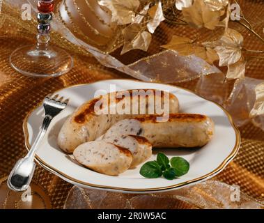 Salsiccia bianca di granchio Foto Stock