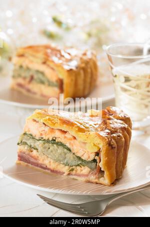 Torta di salmone Foto Stock