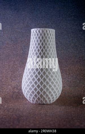 Vaso stampato su una stampante 3D. Foto Stock