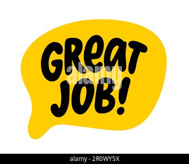 GRANDE bolla del DISCORSO DI LAVORO. Ottimo testo di lavoro illustrazione vettoriale. Parola in una casella di testo. Citazione disegnata a mano in stile Doodle. Stampa di design su camicia, cartolina, poster, t Illustrazione Vettoriale