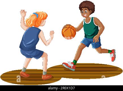 Due ragazzi giocare a basket insieme Immagine e Vettoriale - Alamy