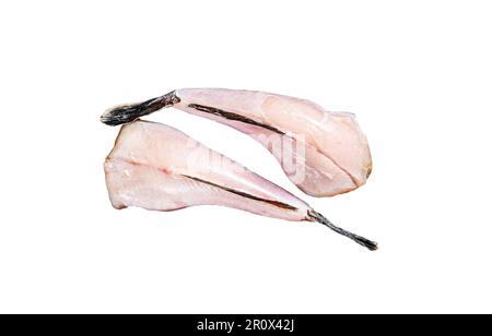 Pesce crudo separato rana pescatrice. Isolato su sfondo bianco Foto Stock